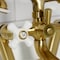 Kingston Brass Tub Wall Mount Clawfoot Tub Faucet with Hand Shower, Brushed Brass KS269PXSB - alternate 4